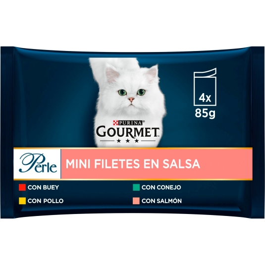 GOURMET CAT PERLE FINAS LAMINAS 4X85G