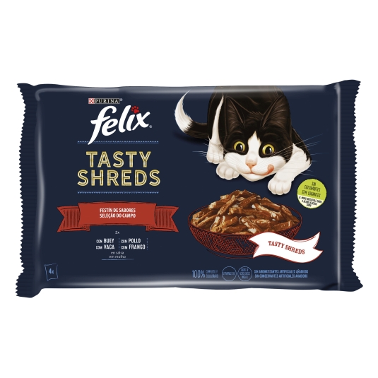 ALIMENTO GATO FELIX TASTY SABORES 4X80G