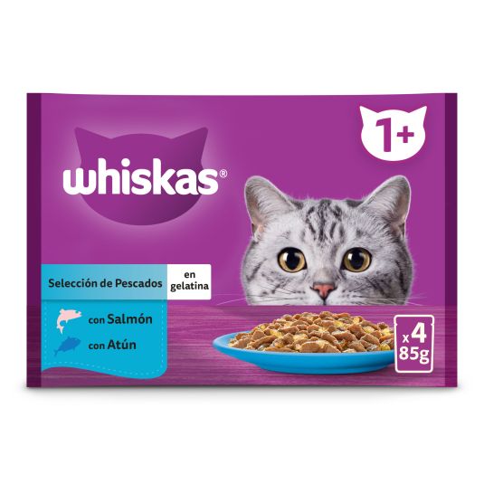 WHISKAS SELECCION SALMON/ATUN 4X85G