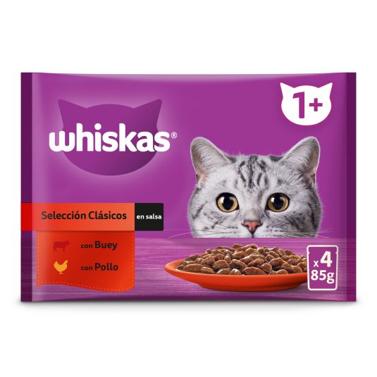 WHISKAS SELECCION BUEY/POLLO 4X85G