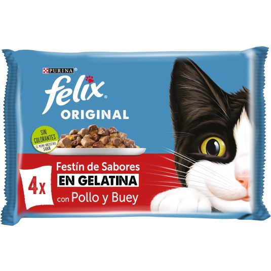 ALIMENTO GATO FELIX FESTIN CARNES 4X85G
