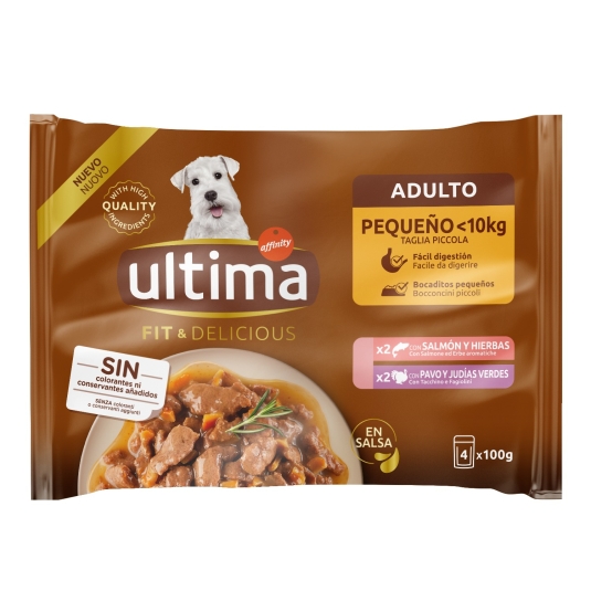 ULTIMA DOG FIT&DELICIUS SALM/PAVO 4X100