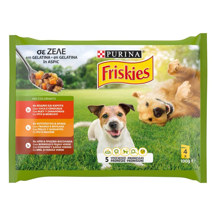 ALIM.PERRO FRISKIES POLL/COR/BUEY 4X85 g