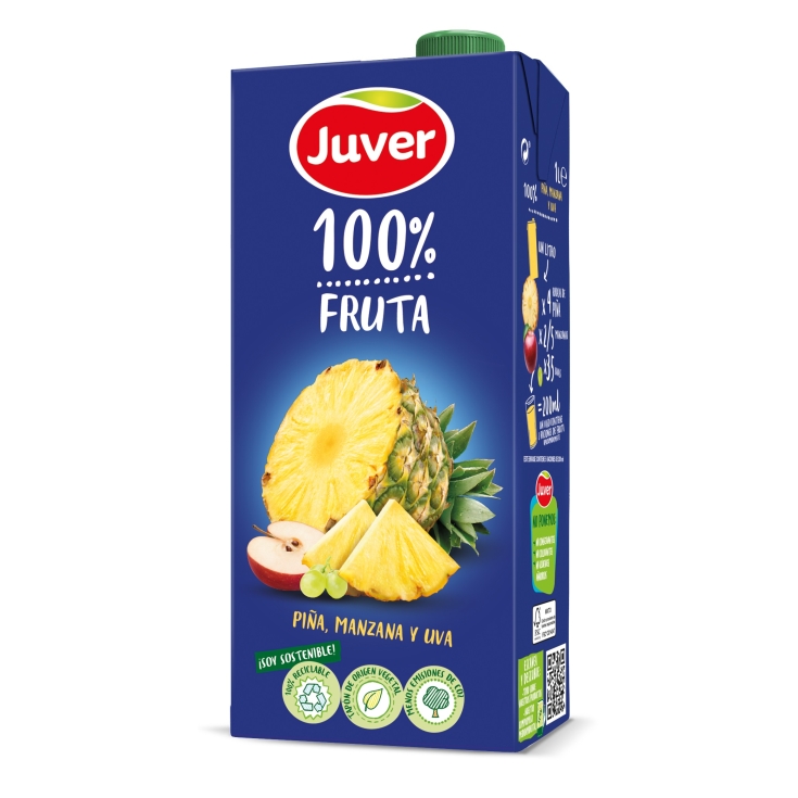 ZUMO PIÑA/UVA/MANZANA JUVER 1L - Supermercados Ruiz Galan
