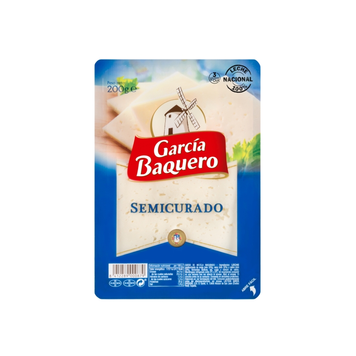 QUESO SEMICURADO LONCHAS G.BAQUERO 200G