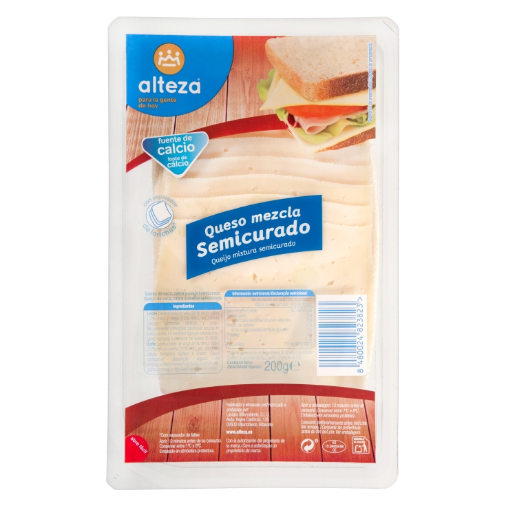 QUESO MEZCLA SEMI LONCHAS ALTEZA 200G