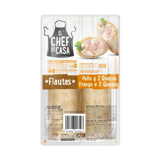 FLAUTA POLLO-QUESO EL CHEF DE CASA 220G